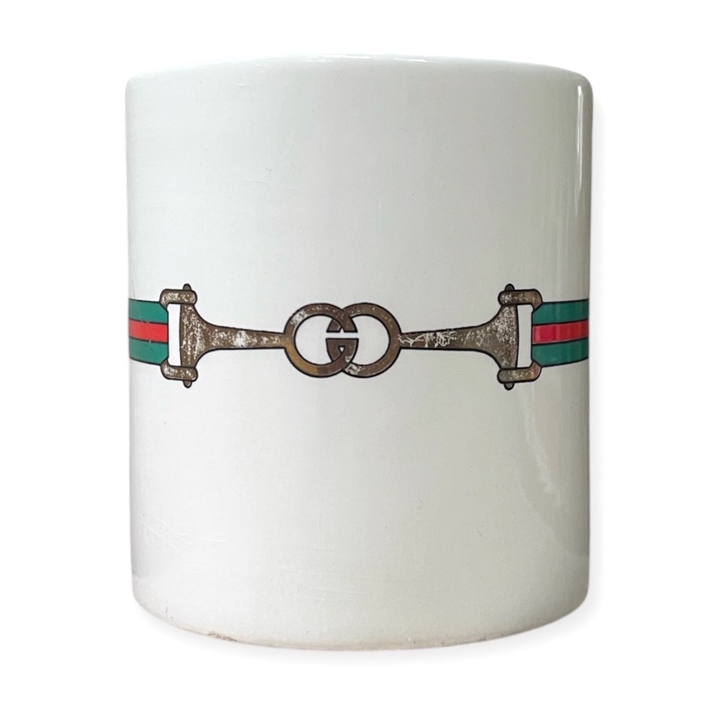 RARE Vintage 1980s Gucci Horse Bit Porcelain Coffee Cup Mug Made in Italy